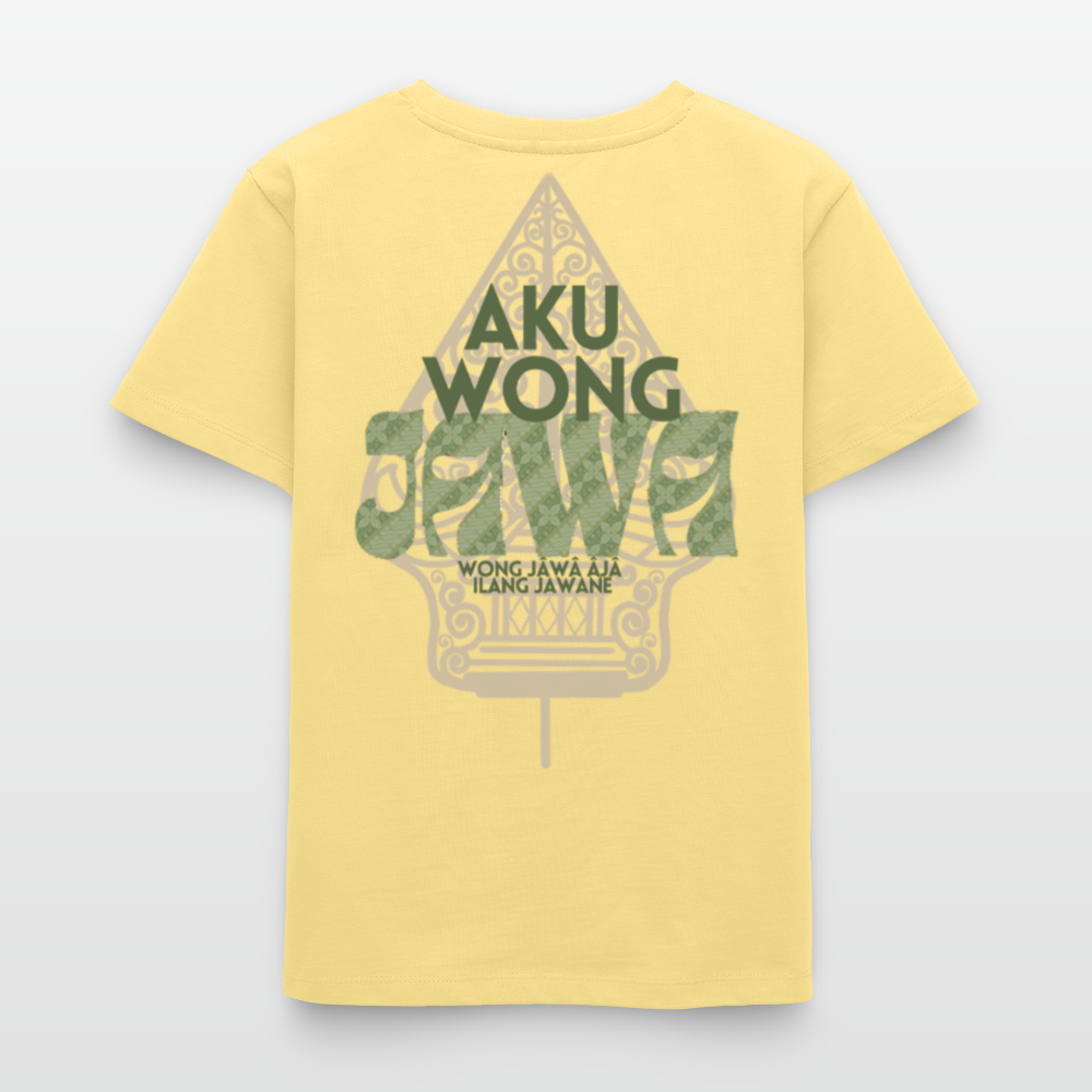 SGR Aku Wong Jawa Teen T-Shirt – Javaans Cultureel Jongeren Shirt | Unisex Organic Teen T-Shirt - viva yellow