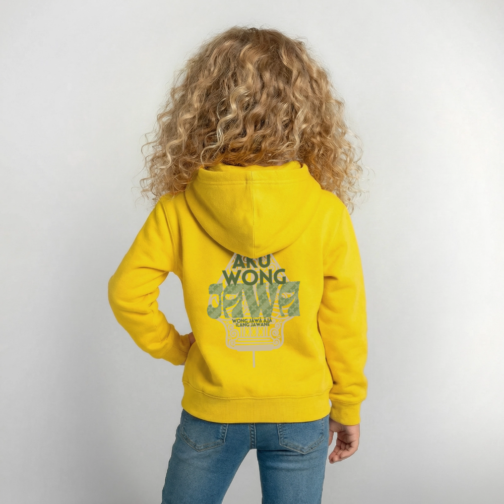 SGR Aku Wong Jawa Kids Hoodie – Javaanse Culturele Kinder Trui | Unisex |Kids Hoodie - yellow