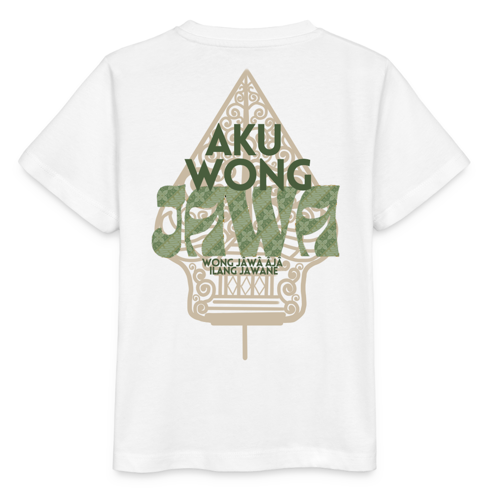 SGR Aku Wong Jawa Kids T-Shirt – Javaans Cultureel Kinder Shirt | Unisex |Kids’ T-Shirt - white