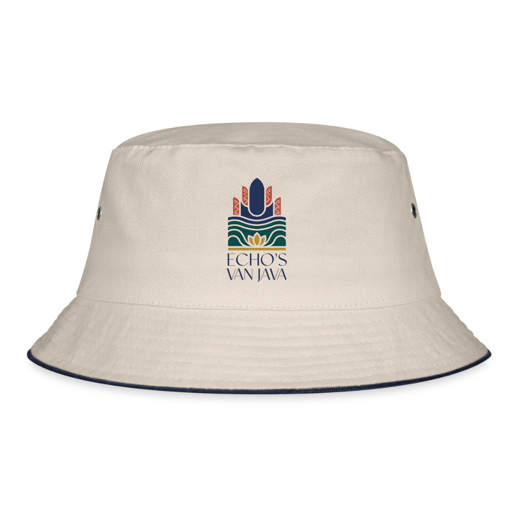 Echo’s van Java Bucket Hat – Javaanse Culturele Hoed | Unisex - ecru/navy