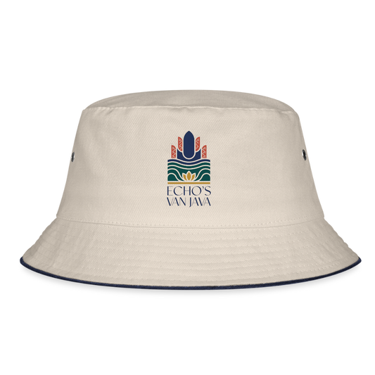 Echo’s van Java Bucket Hat – Javaanse Culturele Hoed | Unisex - ecru/navy