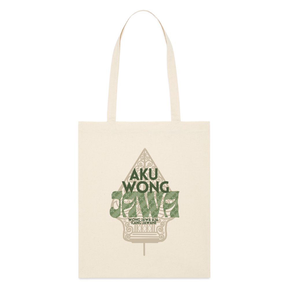SGR Totebag "Aku Wong Jawa" | Organic Tote Bag - natural raw