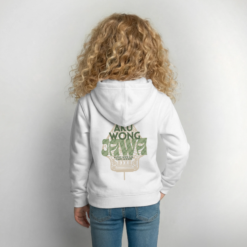 SGR Aku Wong Jawa Kids Hoodie – Javaanse Culturele Kinder Trui | Unisex |Kids Hoodie - white