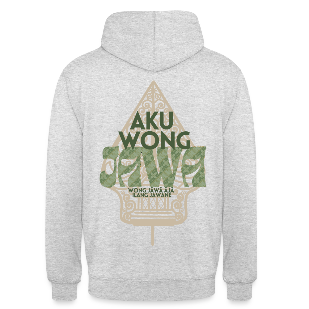 SGR Aku Wong Jawa Unisex Hoodie – Javaanse Culturele Trui | Comfort Fit - light heather grey