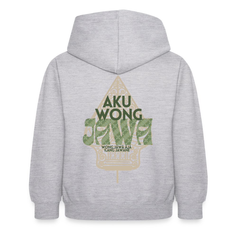 SGR Aku Wong Jawa Kids Hoodie – Javaanse Culturele Kinder Trui | Unisex |Kids Hoodie - light heather grey