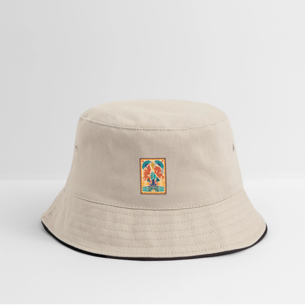 Echo’s van Java Bucket Hat – Javaanse Culturele Hoed | Unisex - ecru/navy