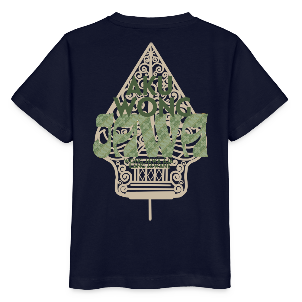 SGR Aku Wong Jawa Kids T-Shirt – Javaans Cultureel Kinder Shirt | Unisex |Kids’ T-Shirt - navy