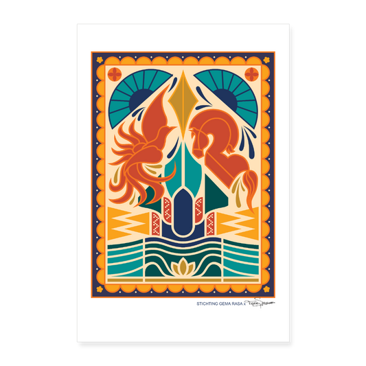 Echo’s van Java Poster 40×60 cm – Javaanse Culturele Wanddecoratie | Zonder Frame - white