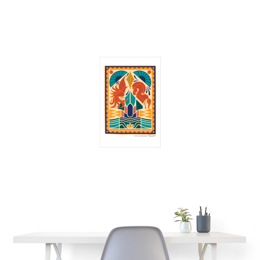 Echo’s van Java Poster 40×60 cm – Javaanse Culturele Wanddecoratie | Zonder Frame - white