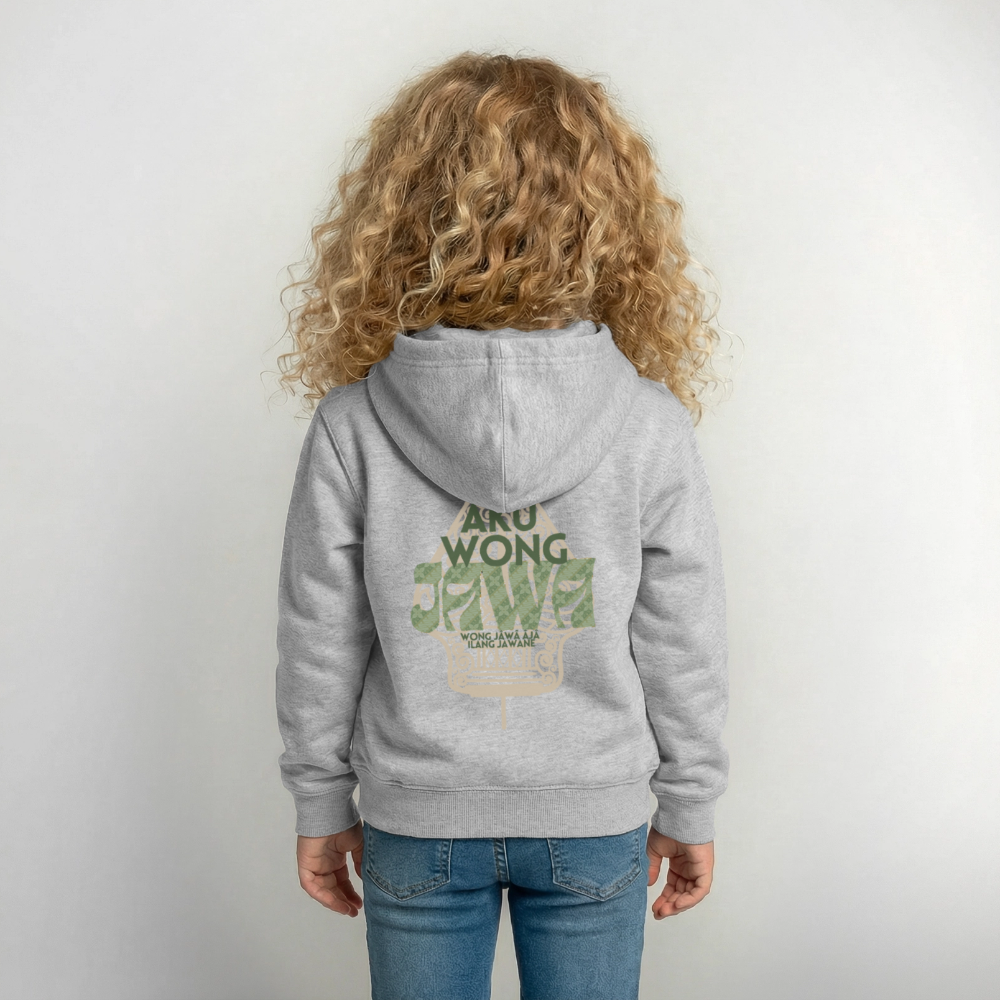SGR Aku Wong Jawa Kids Hoodie – Javaanse Culturele Kinder Trui | Unisex |Kids Hoodie - light heather grey