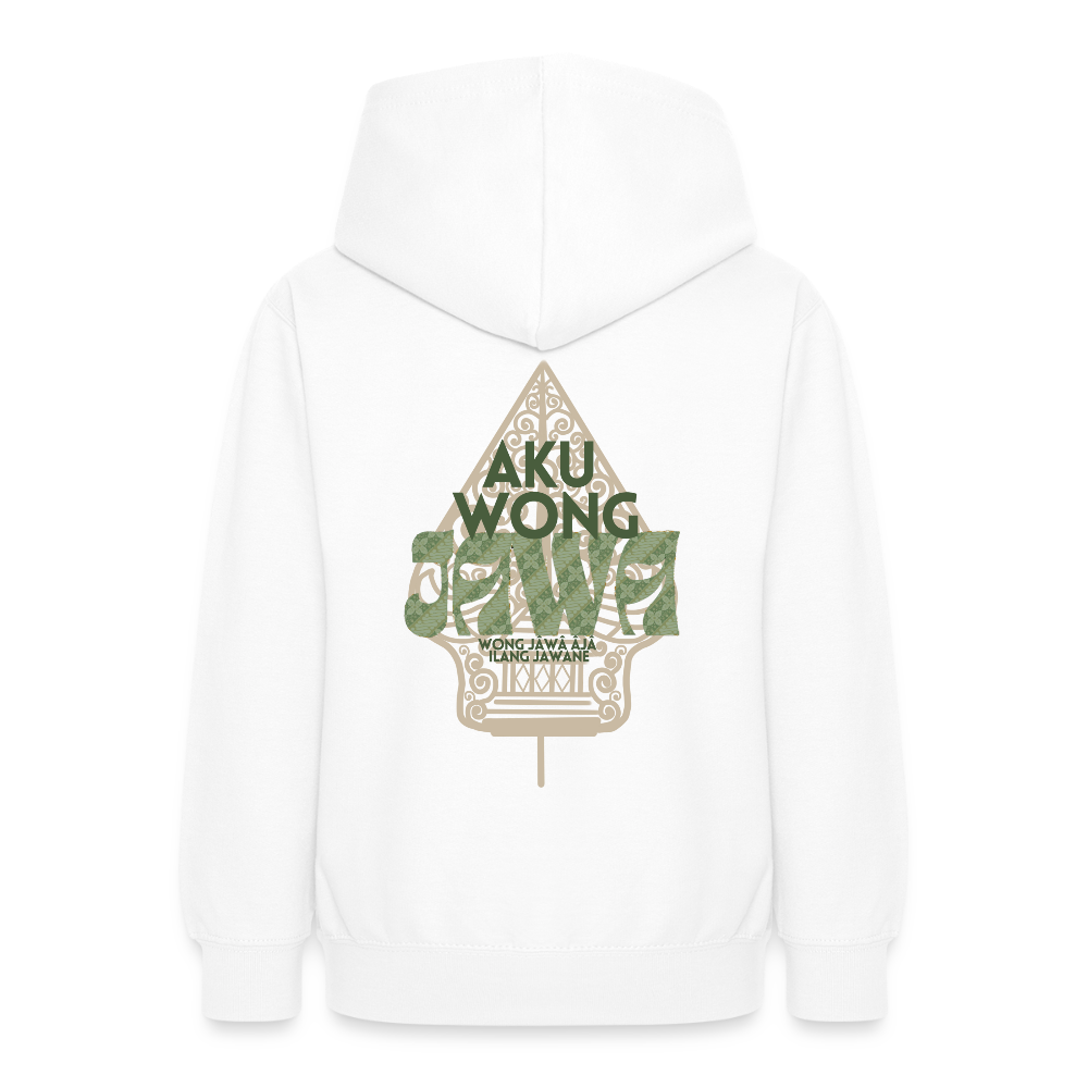SGR Aku Wong Jawa Teen Hoodie – Javaanse Culturele Jongeren Trui | Unisex | Teen Hoodie - white