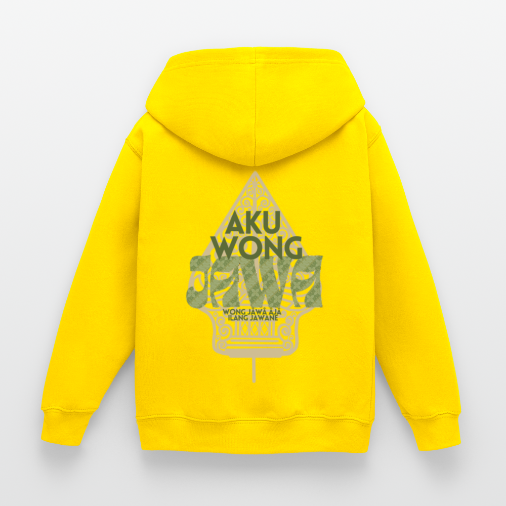 SGR Aku Wong Jawa Kids Hoodie – Javaanse Culturele Kinder Trui | Unisex |Kids Hoodie - yellow