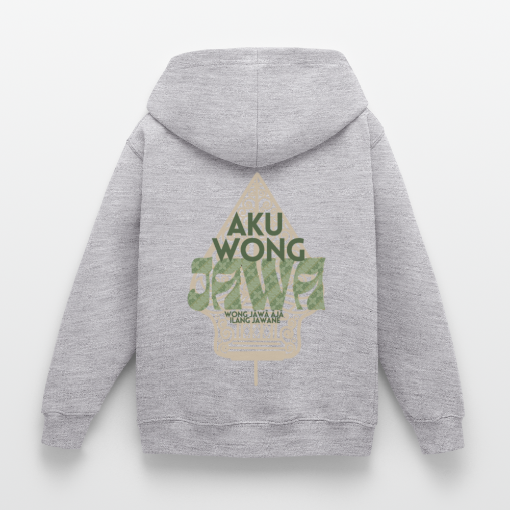 SGR Aku Wong Jawa Kids Hoodie – Javaanse Culturele Kinder Trui | Unisex |Kids Hoodie - light heather grey