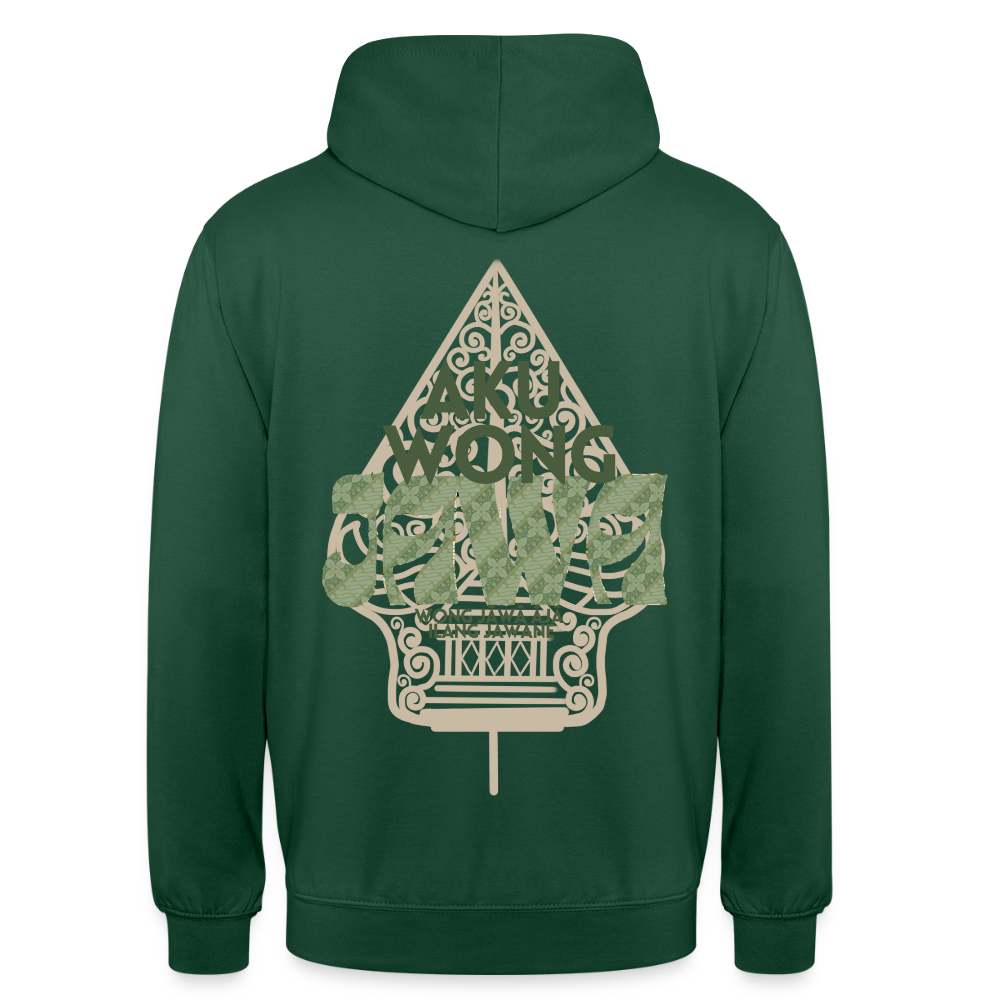 SGR Aku Wong Jawa Unisex Hoodie – Javaanse Culturele Trui | Comfort Fit - bottle green