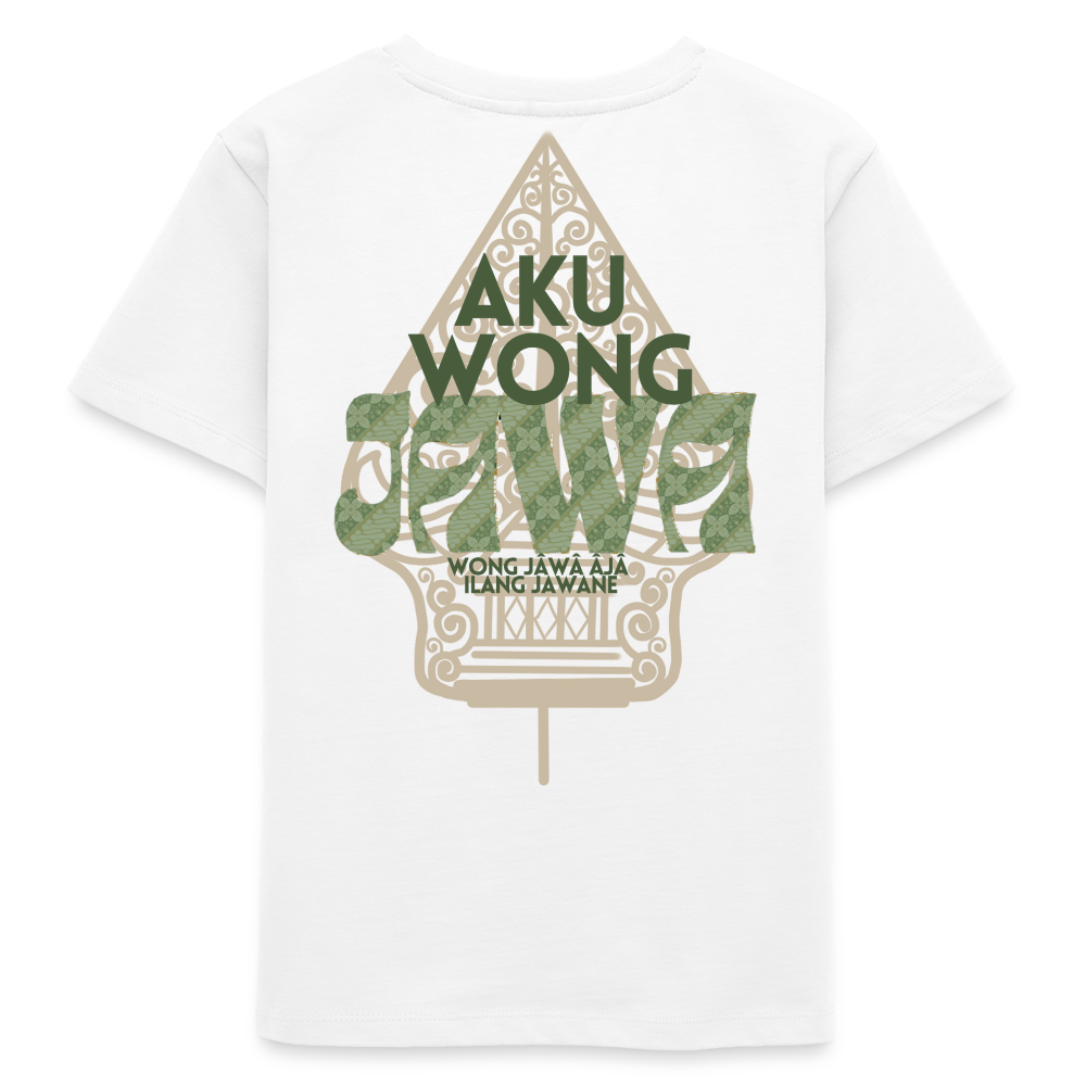 SGR Aku Wong Jawa Teen T-Shirt – Javaans Cultureel Jongeren Shirt | Unisex  Organic Teen T-Shirt - white