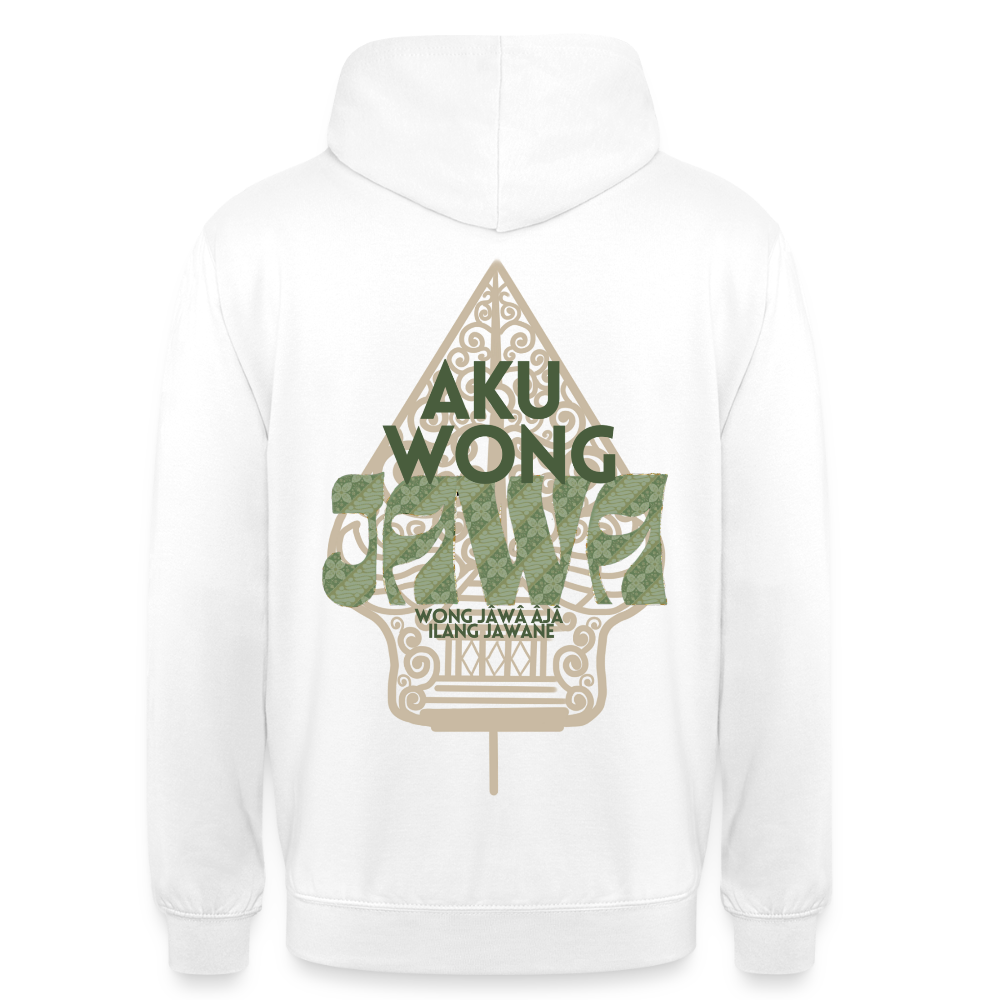 SGR Aku Wong Jawa Unisex Hoodie – Javaanse Culturele Trui | Comfort Fit - white