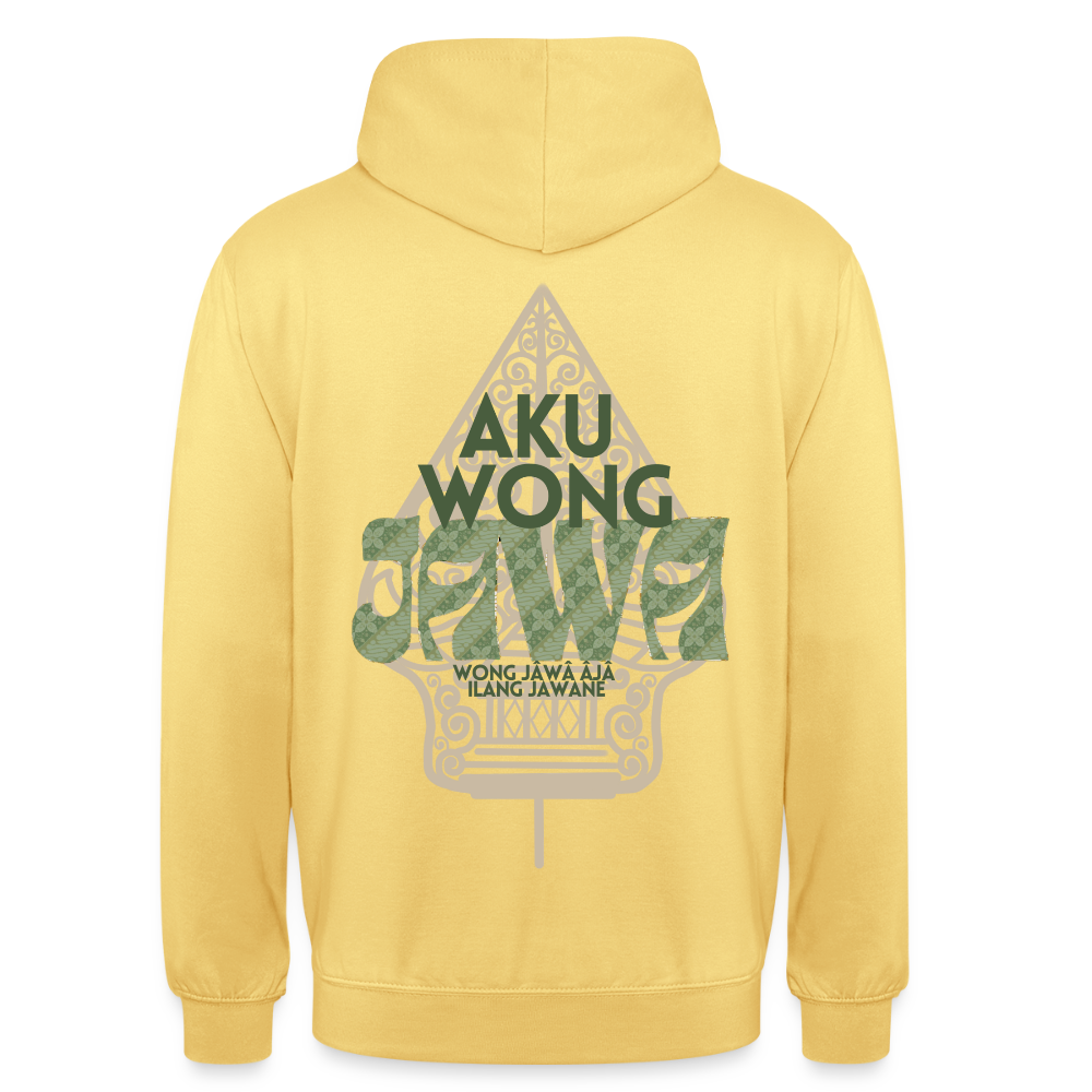 SGR Aku Wong Jawa Unisex Hoodie – Javaanse Culturele Trui | Comfort Fit - lemon yellow